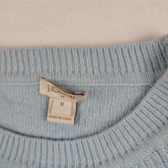 J Crew Sweater Merino Wool Blend Pullover Light Blue Sz Medium - Picture 4 of 10
